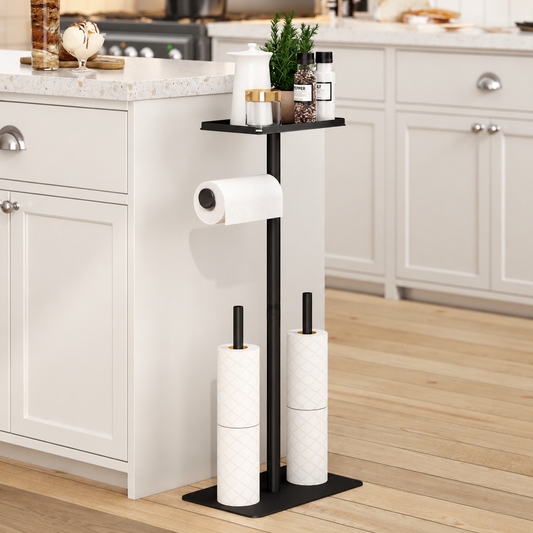 Toilet Paper Holder with Storage Tray