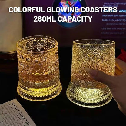 LED Rotating Crystal Whiskey Glass