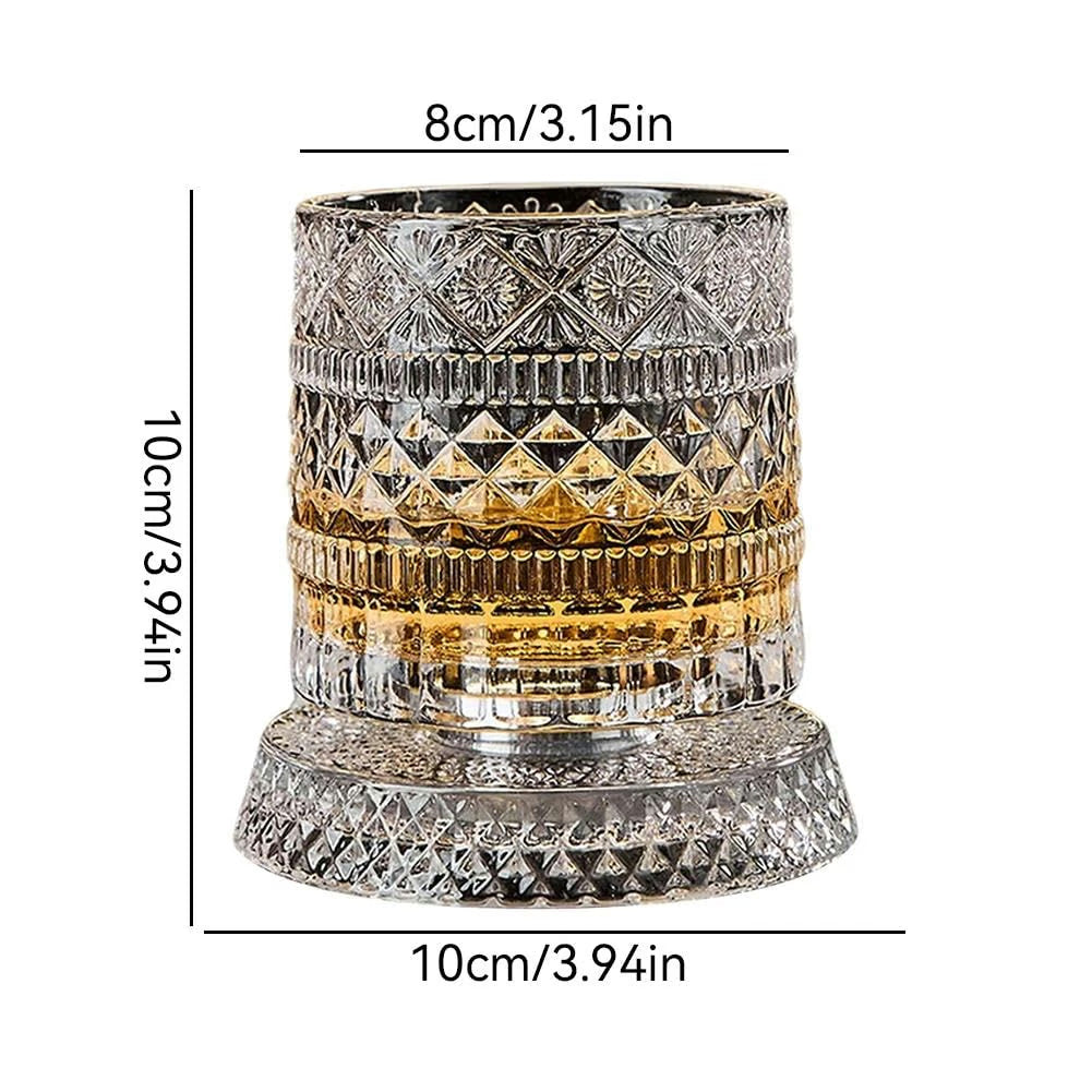 LED Rotating Crystal Whiskey Glass