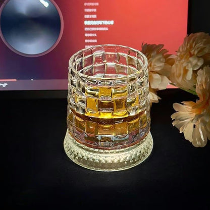 LED Rotating Crystal Whiskey Glass
