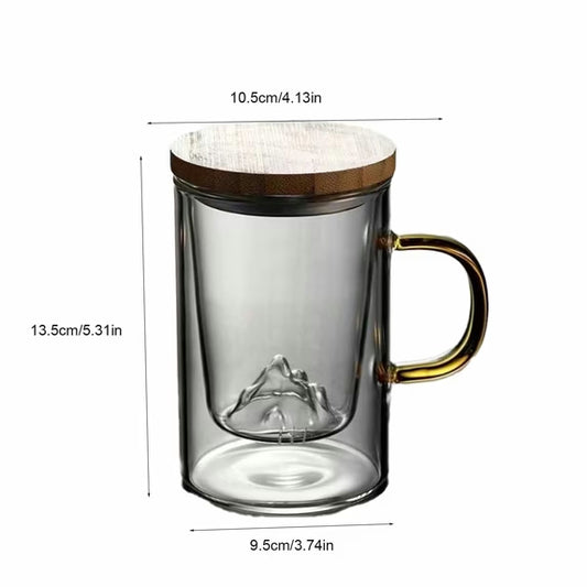 Walnut Handle Heat Resistant Glass Mug