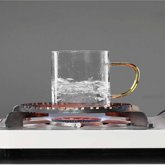 Walnut Handle Heat Resistant Glass Mug