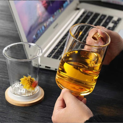 Walnut Handle Heat Resistant Glass Mug